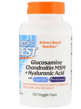 Doctors Best, Glucosamine, Chondroïtine, Méthyl Sulfonyl Méthane + Acide Hyaluronique, 150 Capsules