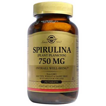 Solgar, Spiruline, 750 mg, 250 comprimés