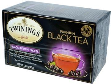 Twinings, ceai premium de coacăze negre 20 pliculețe de ceai, 40 g