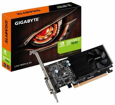 Gigabyte GeForce GT 1030 1252MHz PCI-E 3.0 2048MB 6008MHz 64 biți DVI HDMI HDCP Profil redus
